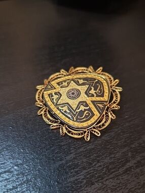 Damascene Triangle Brooch